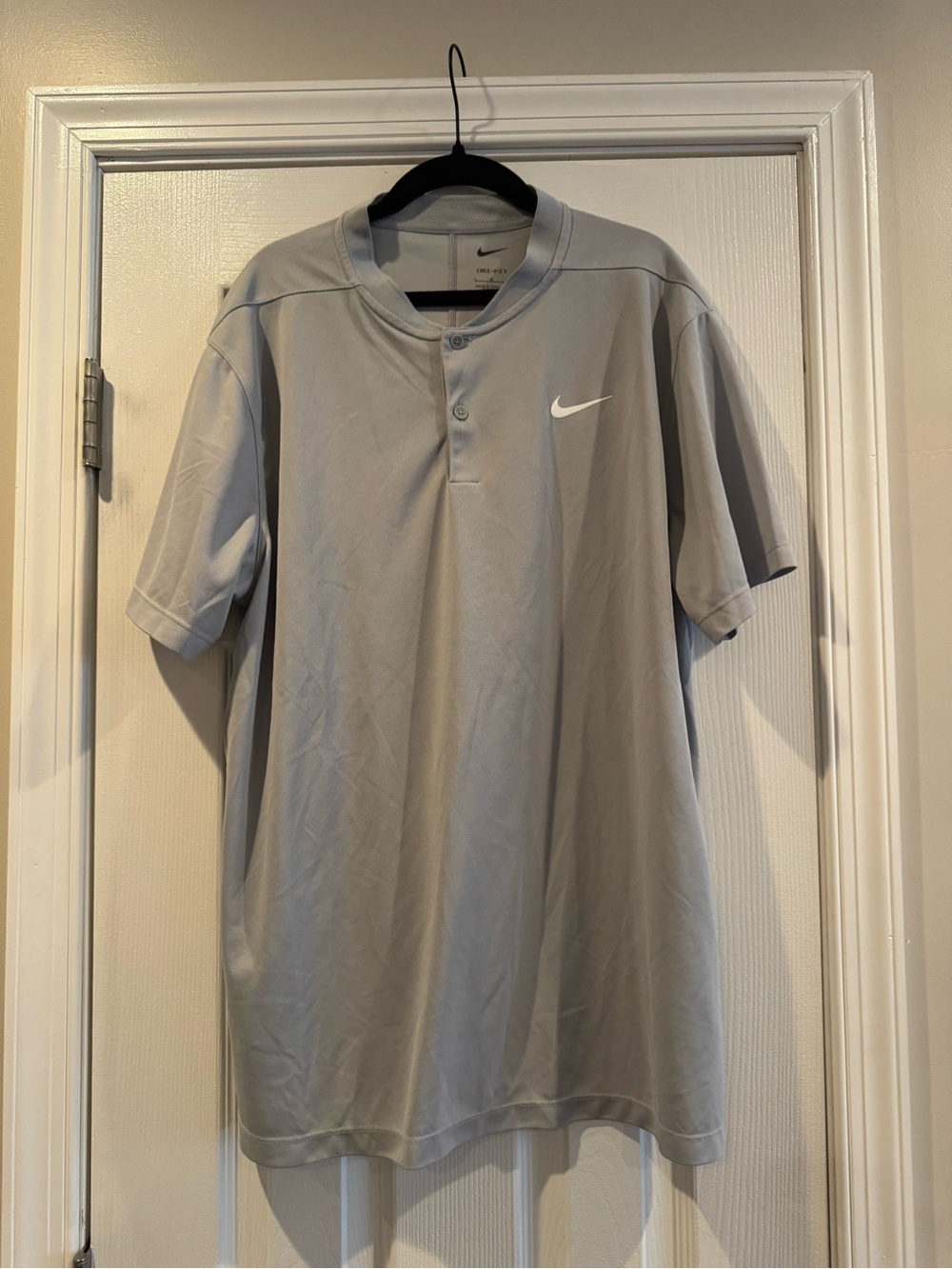Nike Light Gray Short-Sleeve Henley Polo